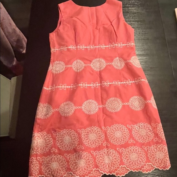 Salmon Dress with Floral Design - Picture 1 of 4